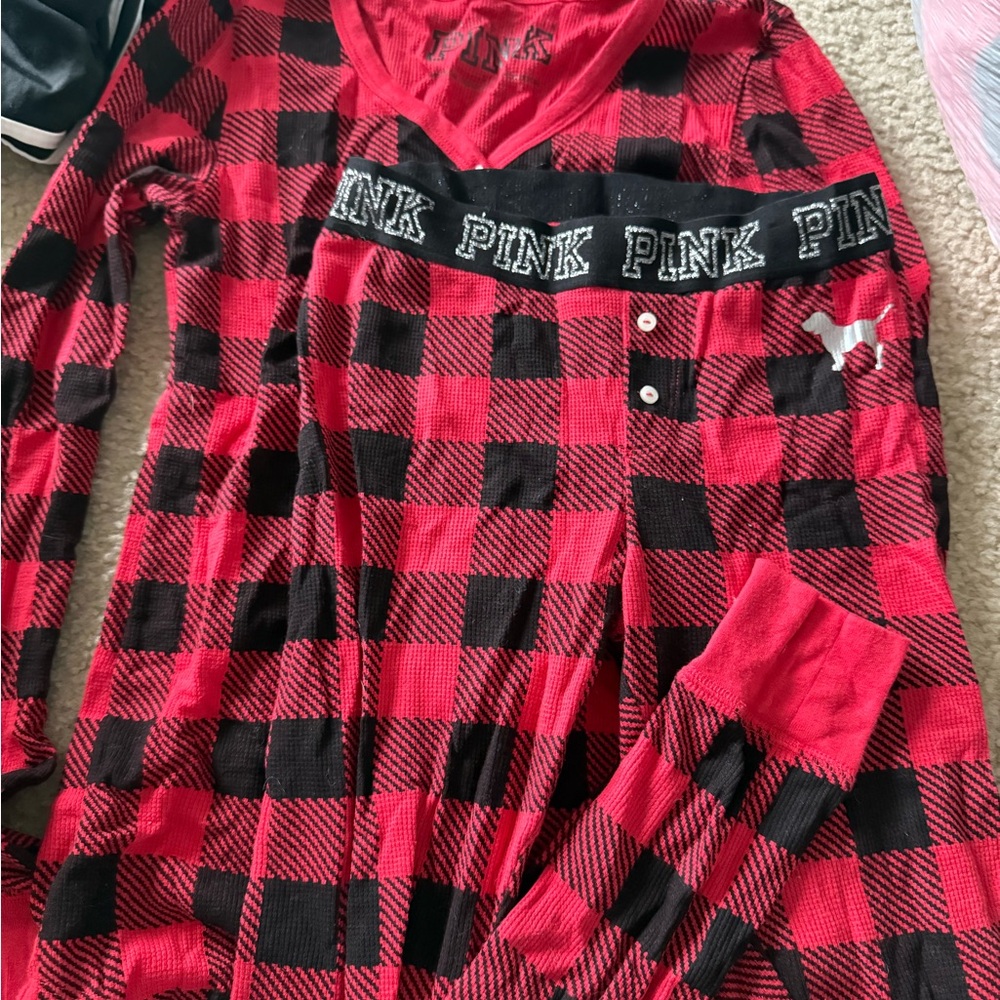 PINK Victoria's Secret plaid pajama set
